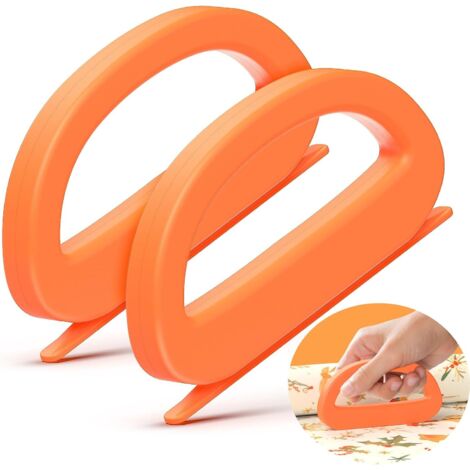 Cortador de papel de regalo de doble cabezal (juego de 2 piezas): corta fácilmente papel de regalo, papel de regalo navideño y de fiestas, color naranja.