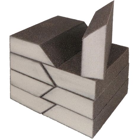 Bloques de papel de lija biselados, grano 60, aptos para madera, metal, placas de yeso, muebles y pintura - Paquete de 8