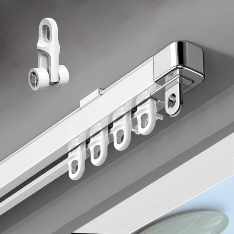 Sistema de riel telescópico para cortinas de techo, riel ajustable para cortinas/visillos para autocaravanas/estudios de danza (0,85-1,5 m)