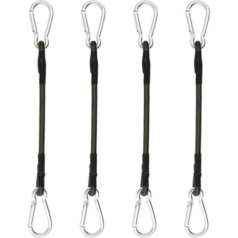 Cuerdas elásticas de goma (4 unidades) para actividades al aire libre, correas de sujeción, cuerdas elásticas tipo bungee para acampar.
