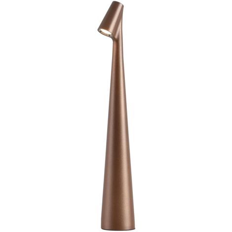 Lámpara de escritorio portátil con 3 niveles de brillo, recargable a batería, ideal para exteriores, restaurantes y mesitas de noche (marrón).