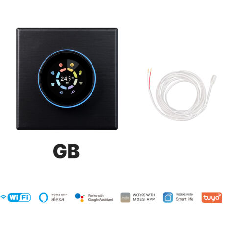 Termostato Wi-Fi: termostato programable con pantalla táctil de la serie 7000 para calefacción eléctrica por suelo radiante, compatible con Alexa y Google Home.