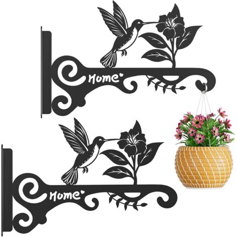 Ganchos metálicos para plantas (juego de 2): perfectos para patios, jardines y decoración de interiores. (1/5)