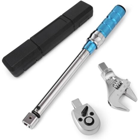 Adaptador de par digital, llave dinamométrica de acero de extremo abierto ajustable con cabezales intercambiables.