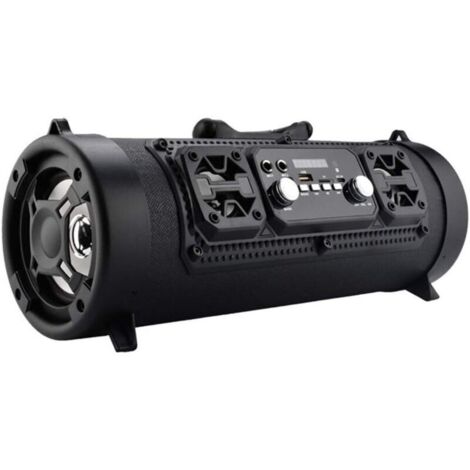 Altavoz Bluetooth inalámbrico portátil y potente con radio FM, función de llamada y lector de tarjetas TF - negro