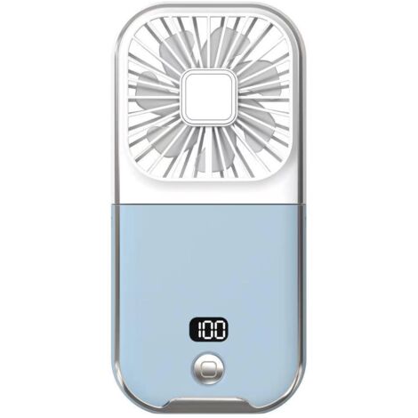 Mini ventilador portátil, ventilador de bolsillo recargable por USB, pequeño ventilador de bolsillo silencioso (azul) (1/4)