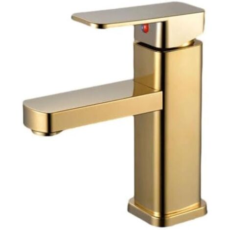 Grifería de baño - Grifos de lavabo - Mezcladores de agua fría/caliente - Grifos de lavabo - Oro (1/5)