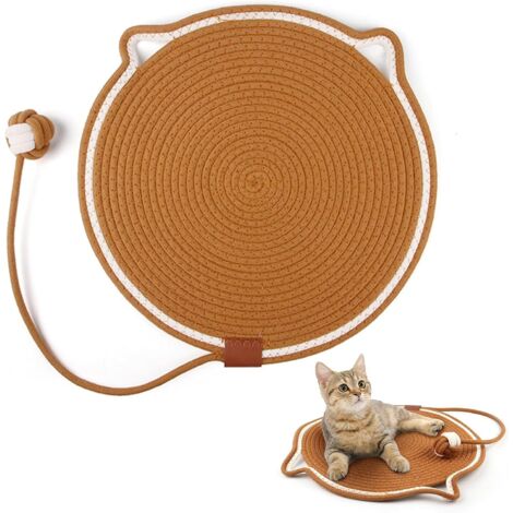 Este rascador para gatos, de 40 cm de diámetro, es ideal para proteger paredes, sofás, alfombras y sillones. Color: marrón. (1/5)
