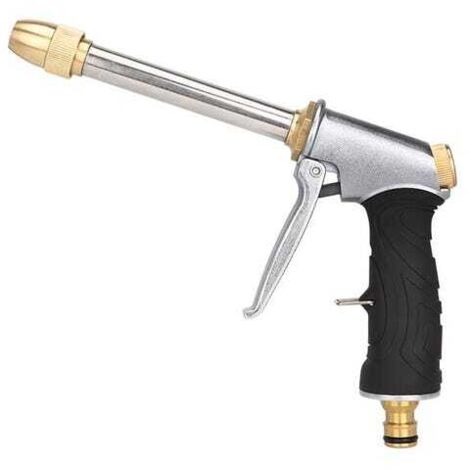 Pistola de agua a alta presión, pistola de agua a alta presión con revestimiento de goma, cepillo de riego para jardín, herramienta para lavar coches (1/4)