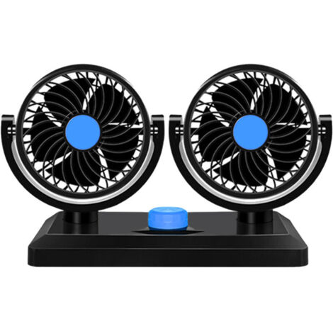 Ventilador USB de doble cabezal para coche, portátil, apto para autocaravanas, camiones, salpicaderos y oficinas. (1/4)