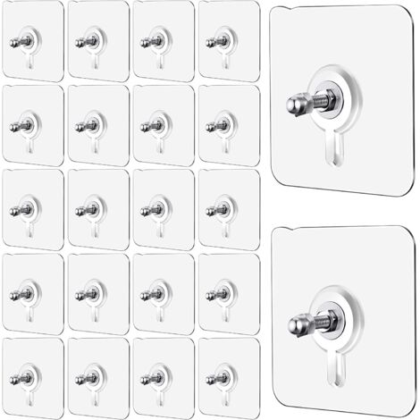 Ganchos de pared resistentes, adecuados para colgar objetos en la pared, accesorios de cocina y marcos de fotos (20 unidades). (1/5)