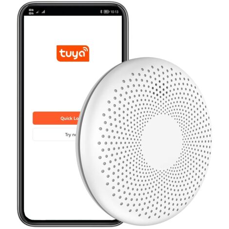Detector inteligente 2 en 1 de humo y monóxido de carbono con WiFi, luz estroboscópica y alarma sonora - Seguridad de gas conectada