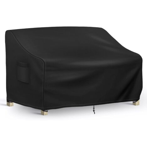 Funda impermeable para sofá doble de patio, funda para sofá doble de exterior, 200x94x89cm, negra (1/5)