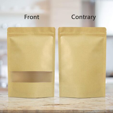 Bolsa reutilizable con cierre hermético para almacenar alimentos (25355 cm, 30 unidades, marrón). (1/5)