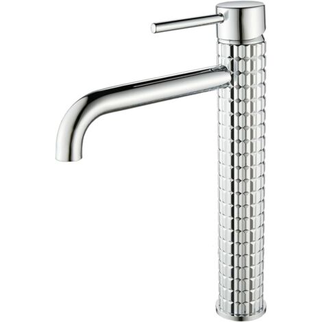 Grifo de lavabo, grifo de baño, grifo monomando para lavabo, latón, grifo de agua fría y caliente – plateado (modelo de gama alta) (1/5)