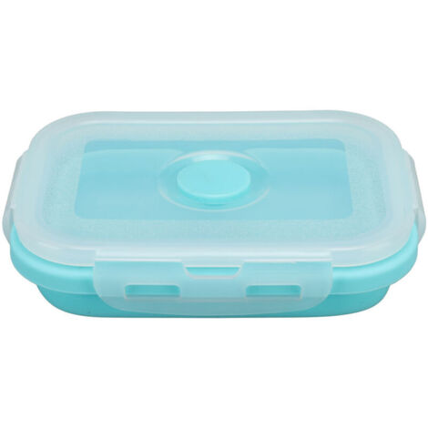 Fiambrera de silicona de 500 ml, recipiente plegable para alimentos, resistente al microondas y a altas temperaturas. (1/4)