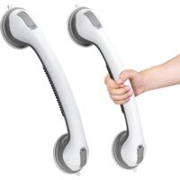 Juego de 2 barras de apoyo con ventosa para bañera y ducha, 40 cm, barras de seguridad para el baño para personas mayores.