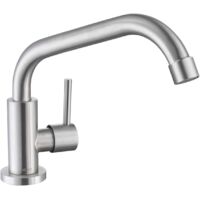 ONECE Robinet de Cuisine Eau Froide Uniquement, Mitigeur Evier Brossé Anti-empreinte, Robinettrie Pivotant à 360° en Acier Inoxydable, Mousseur Démontable,Bas