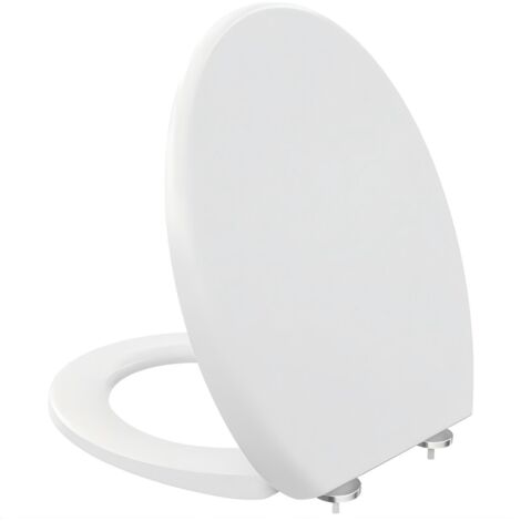 Siège de Toilette en Forme de O, MEEJEE Abattant WC Frein de Chute, Couvercle de Toilette pour Salle de Bain Urée-formaldéhyde (45x37.5 cm)