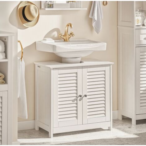 Meuble sous-Lavabo, MEEJEE Meuble de Salle de Bain, 2 Portes et 2 étages à l'intérieur (1/4)