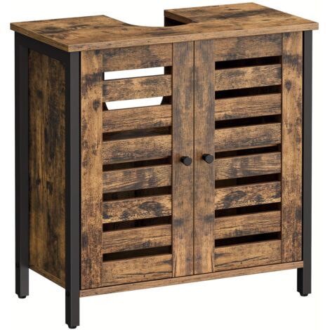 Meuble d'appoint sous évier, Vanité de Salle de Bain, MEEJEE Armoire de Rangement, 60 x 30 x 60 cm