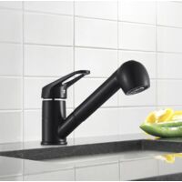 Robinet Cuisine avec Douchette Extractible 2 Jets, MEEJEE Mitigeur de Cuisine en Inox Nior