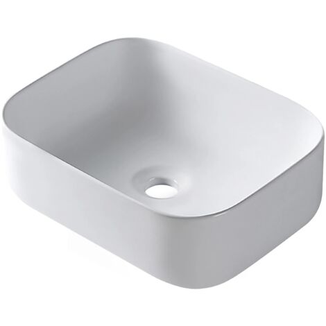 BALNEO - Vasque à poser NATRA 40,5x30 cm blanche en céramique - Lavabo à poser (1/5)