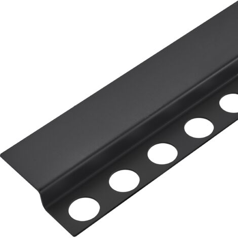 Balneo Profilé de douche frontale, au sol 130cm, acier inoxydable, finition noir, Pente de 1,5% (1/5)