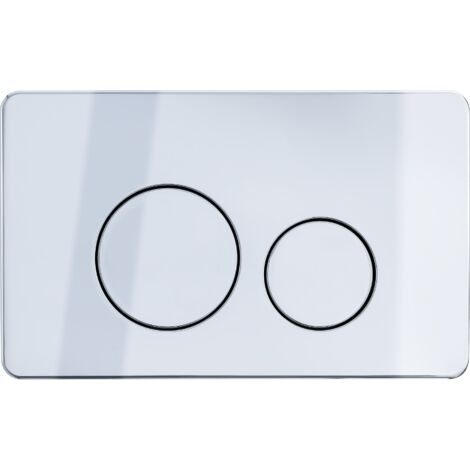 Balneo Plaque de commande WC OXO chrome - plaque encastrée pour bâti-support - double touche 2 fonctions (1/4)
