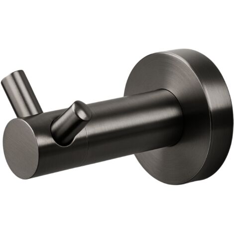 BALNEO - crochet porte-serviettes en acier inox anthracite Gun Metal - crochet de salle de bain QUBE inoxydable - patère murale pour salle de bain (1/3)