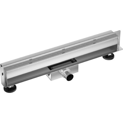 BALNEO – Caniveau de douche mural 80 cm – 2 en 1 Caniveau linéaire mural avec siphon W-Drain – Caniveau mural en acier inoxydable AISI 304 Chrome