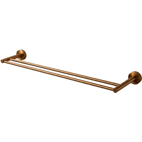 BALNEO - double barre porte-serviettes en acier inox cuivré - porte-serviettes 60 cm QUBE inoxydable - barre de salle de bain (1/3)