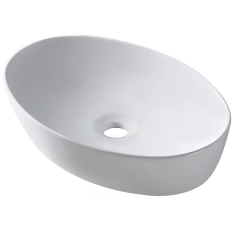 BALNEO - Vasque à poser VILEO 62x42 cm blanche en céramique - Lavabo à poser (1/5)