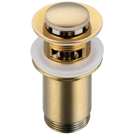 Balneo Bonde clic-clac avec trop-plein, pour lavabo, finition gold, laiton