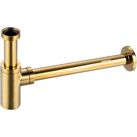 BALNEO - siphon de lavabo rond en laiton doré - siphon de salle de bain moderne (1/5)