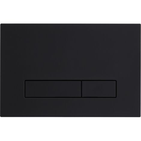 Balneo Plaque de commande WC LXO noire - plaque encastrée pour bâti-support - double touche 2 fonctions (1/4)