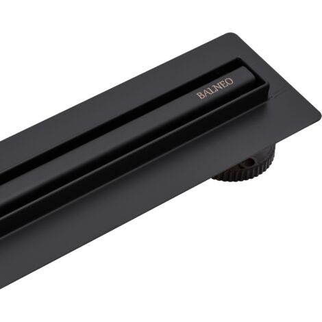BALNEO - Caniveau de douche 70 cm - Canal de douche 70cm étroit avec Siphon Slim&Low Proline  - Caniveau linéaire acier inoxydable AISI 304 Noir