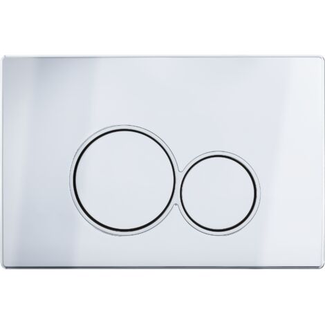 Balneo Plaque de commande WC EXO chrome - plaque encastrée pour bâti-support - double touche 2 fonctions (1/4)