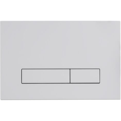 Balneo Plaque de commande WC LXO blanche - plaque encastrée pour bâti-support - double touche 2 fonctions (1/4)
