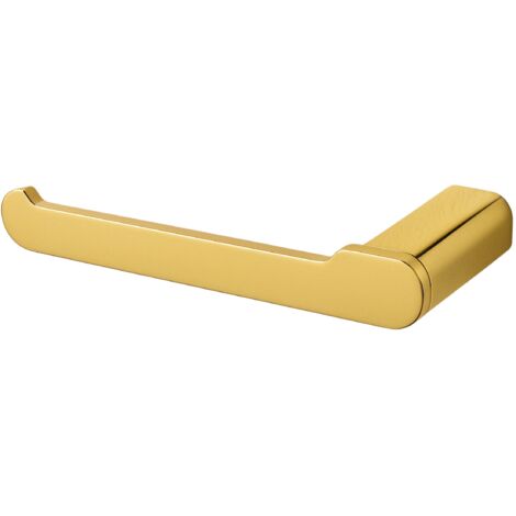 BALNEO - porte-papier toilette en acier inox doré brillant - dérouleur QARX inoxydable - support papier WC en métal (1/2)