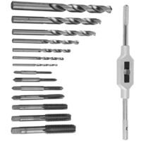 Bohrfutter Set mit 15 metrischen Gewindebohrern und Bohrern aus legiertem