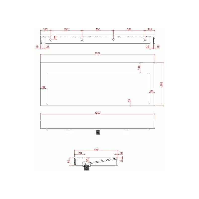 Lavabo Suspendu 120 Composite Blanc Mat - Urban