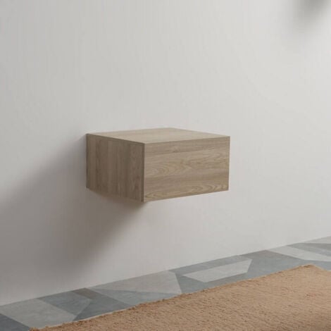 Meuble Rangement 1 Tiroir Façade MDF 19mm Plaqué en Bois 60cm Tendance