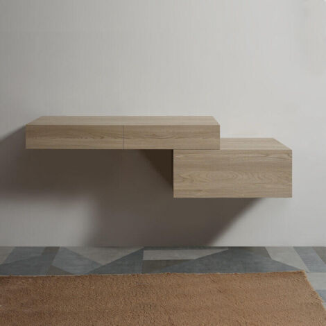 Meuble Rangement 1 Tiroir Façade MDF 19mm Plaqué en Bois 60cm Tendance
