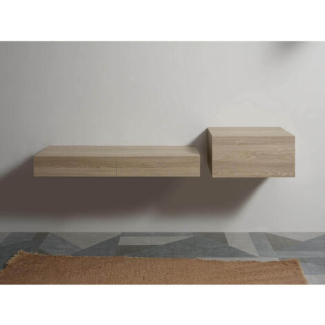 Meuble Rangement 1 Tiroir Façade MDF 19mm Plaqué en Bois 60cm Tendance