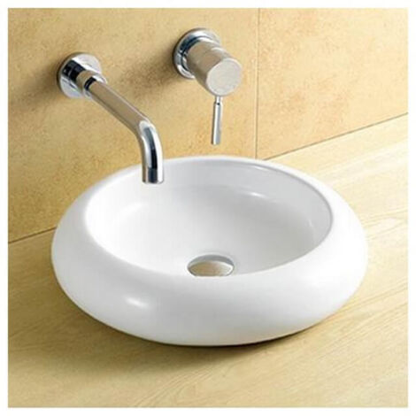 Vasque pour salle de bain Ronde - Céramique Blanche - 46 cm - Galaxie (1/5)