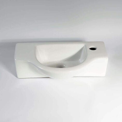 Lave Main Rectangulaire Sans trop Plein - Céramique - 45x25 cm - Arum