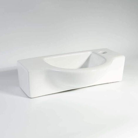 Lave Main Rectangulaire Sans trop Plein - Céramique - 45x25 cm - Arum
