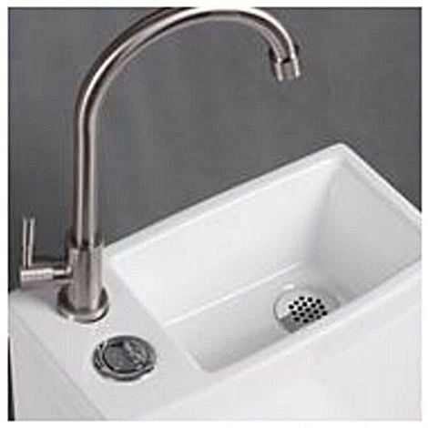 WC à Poser Monobloc avec Lave main intégré Céramique 39x68cm - Creativ