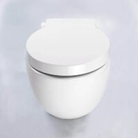 WC Suspendu Compact - Avec Abattant - Céramique Blanc - 50x41 cm - Charm